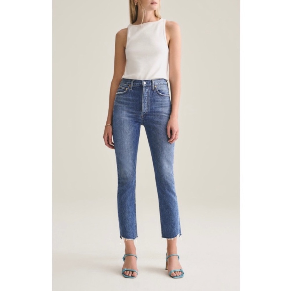 AGOLDE Riley High Rise Straight Crop Jean Disguise